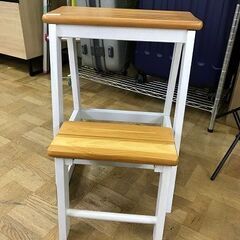 【FU1744】★ミニ木製脚立 ホワイト&ナチュラル おしゃれ ...