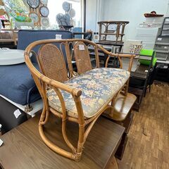 【リサイクルショップどりーむ鹿大前店】No.283　アンティークソファ　レトロソファ　ラタンソファー　レトロの画像