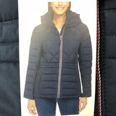 （25）Tommy Hilfiger トミーヒルフィガー レディース キルトジャケット ダウンジャケット Mサイズ ネイビーの画像