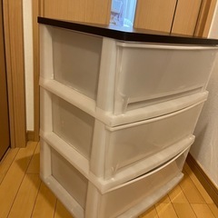ウッドトップチェスト　3段チェストの画像