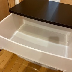 ウッドトップチェスト　3段チェストの画像