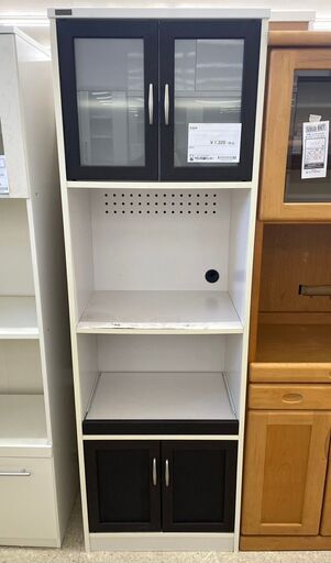 ★ジモティ割あり★  食器棚 白 H182×D39×W57.5 クリーニング済み TJ10613