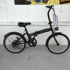 20インチ 折りたたみ自転車 キャプテンスタッグ マットブラック