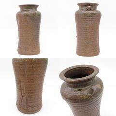 骨董・民芸品 越前焼 宗山窯 花瓶 取っ手付き(破損有) 花器 難あり 【キモノオフ野々市若松店】の画像