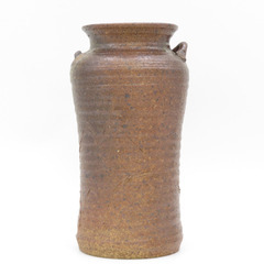 骨董・民芸品 越前焼 宗山窯 花瓶 取っ手付き(破損有) 花器 難あり 【キモノオフ野々市若松店】の画像