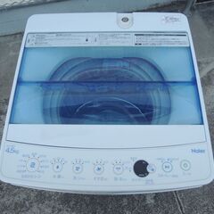 △Haier 全自動電気洗濯機 JW-C45CK 動作品 2018年製 4.5kg 洗濯機/管理3701の画像