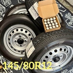 ⑬軽トラ・箱バン用の新品ノーマルタイヤと中古美品テッチンホイール...