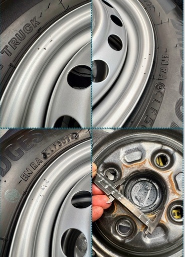 ⑬軽トラ・箱バン用の新品ノーマルタイヤと中古美品テッチンホイールとナット付き