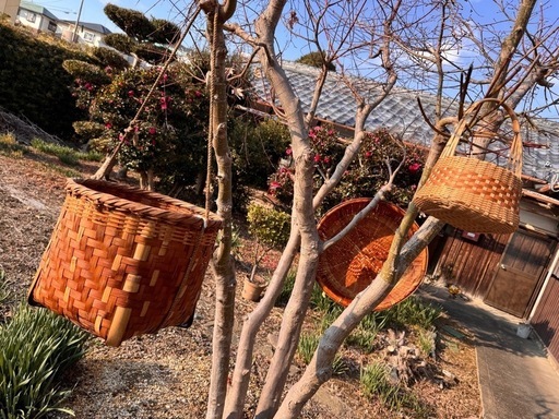 （外用）　竹籠　クラフト　水くみバケツまとめて出品です\n