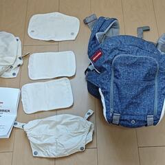 MiKiHOUSE ミキハウス × POGNAE ポグネー コラボ ベビー 3WAY ベビーキャリア ヒップシート 抱っこひも おんぶ 赤ちゃん ベビー用品 4ヶ月頃～36ヶ月頃 インディゴブルー

の画像