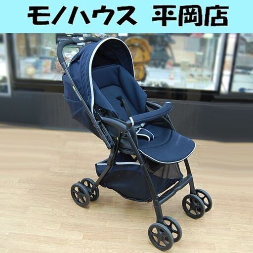 1ヶ月～36ヶ月まで A型ベビーカー 背面・対面切替え式ハンドル デ・ヨーネ レジェe  A形 SmartAngel ネイビー 西松屋  札幌市 清田区 平岡