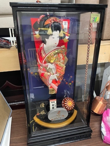 金彩汐夢寿美羽子板 飾り コレクション ケース入り 季節・n 18号 金彩