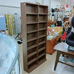 本棚☆濃いウッド調☆8段☆漫画、書籍、収納棚【浜村鹿野温泉ICか...