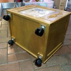 マガジンラック 新聞入れ 小物入れ 木製 収納ボックス キャスター付き 札幌市東区 新道東店の画像