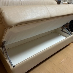 大容量　収納付き　ソファ　３点セット　L字型　皮製の画像