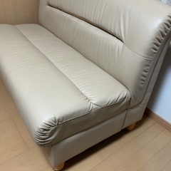 大容量　収納付き　ソファ　３点セット　L字型　皮製の画像