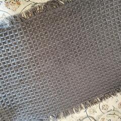 【新品未使用】グレー　ワッフル　ラグ 40×60cmの画像