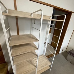 【無料】ハンガーラック付きシェルフ