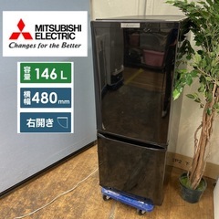 R603 ☀️ MITSUBISHI 2ドア冷蔵庫（146L 右...