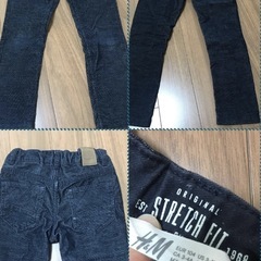 キッズ　パンツ110 2枚セット　H&Mコーデュロイパンツ　ba...
