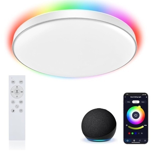 LEDシーリングライト 6~8畳  リモコン付き スマホ操作 Alexa GoogleHome対応