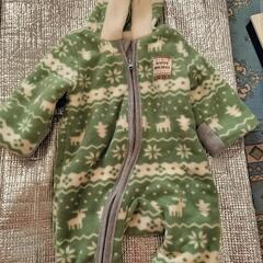 未使用　人気のノルディック柄防寒フリースロンパース70 サイズ80夏服セット※の画像