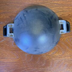 【未使用品】両手鍋　中華鍋　鉄製鍋　深鍋　天ぷら鍋の画像