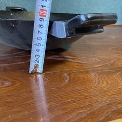 【未使用品】両手鍋　中華鍋　鉄製鍋　深鍋　天ぷら鍋の画像