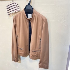 美品　FOSI ベージュレザージャケット ライダース　ジャケット