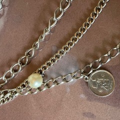 コイン&パール付きチェーンベルト　80年代ヴィンテージの画像