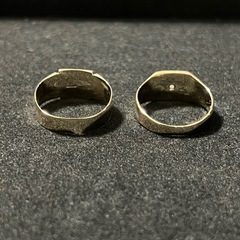 【希少】英国イギリスロンドン1900年初頭製造LW&G アンティークリング指輪2点セット9kダイヤモンド（18〜19号） の画像
