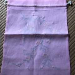 新品未使用　ベトナム　リネン刺繍袋の画像