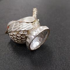 ピィアース小鳥 クリスタルガラス付き ジュエリーボックスの画像