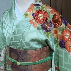 👘 正絹 訪問着 金彩 金駒刺繍 刺繍