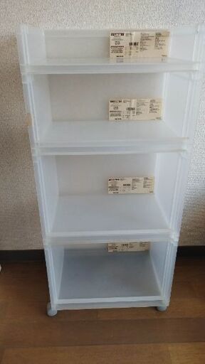無印良品 積み重ね 4段収納　キャスター付き 分解可能