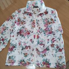 【美品】シースルー薔薇柄プリント ジャケット