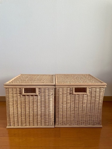 【無印良品】重なるブリ材長方形バスケット×2個