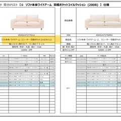 無印ソファ2シーター羽根ポケットコイルの画像