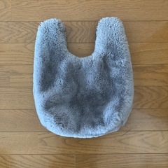 うさぎ型 グレー ファー ハンドバッグエコバッグの画像