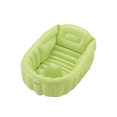 リッチェル ふかふかベビーバス W グリーン 新生児~6カ月