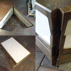 風炉先屏風 衝立 茶室仕切り 茶室 透かし彫り 刺繍花 パーテーション 屏風 和室 店舗仕切 札幌市 新道東店の画像