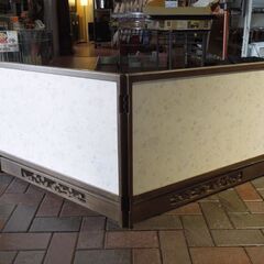 風炉先屏風 衝立 茶室仕切り 茶室 透かし彫り 刺繍花 パーテーション 屏風 和室 店舗仕切 札幌市 新道東店の画像