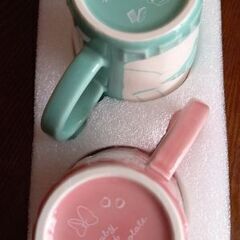 【未使用】　ミッキー&ミニー　チョコ風ペアマグカップ　　￥1,600の画像