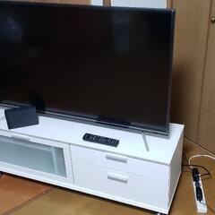 (取引中)グリーンハウス　４Ｋ／ＨＤＲ対応４９Ｖ型液晶テレビ　ＧＨ－ＴＶ４９Ｅ－ＢＫ　録画用ハードディスク付き　テレビボードもつけます