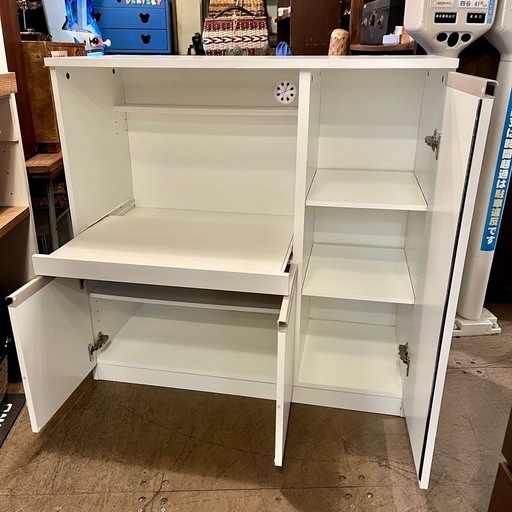 《売約済》【武蔵小山店】 レンジボード 食器棚 レンジ台 キッチン 収納 白物家具 ホワイト シンプル コンパクト　