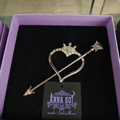 【C873】ANNA SUI ヘアバレッタ ゴールド 