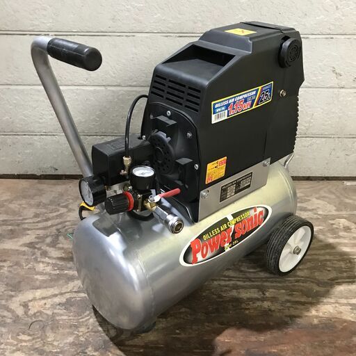 パオック オイルレス エアコンプレッサー APM-25L パワーソニック 動作確認済み 25a菊DO