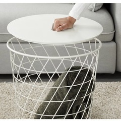 IKEA　リビングテーブル 収納付き, ホワイト, 44 cmの画像