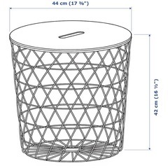 IKEA　リビングテーブル 収納付き, ホワイト, 44 cmの画像