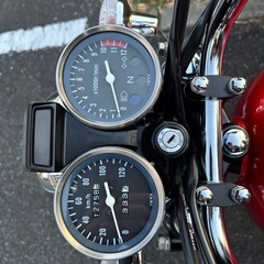 スズキ　GN125H 旧車スタイル　赤　カスタム　吸い込みの画像